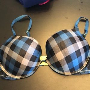 Victoria’s Secret blue plaid push up bra